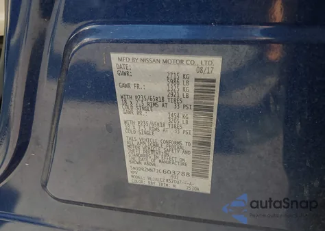 2018 Nissan Pathfinder Sv из США, поврежденный, VIN 5N1DR2MN7JC603788